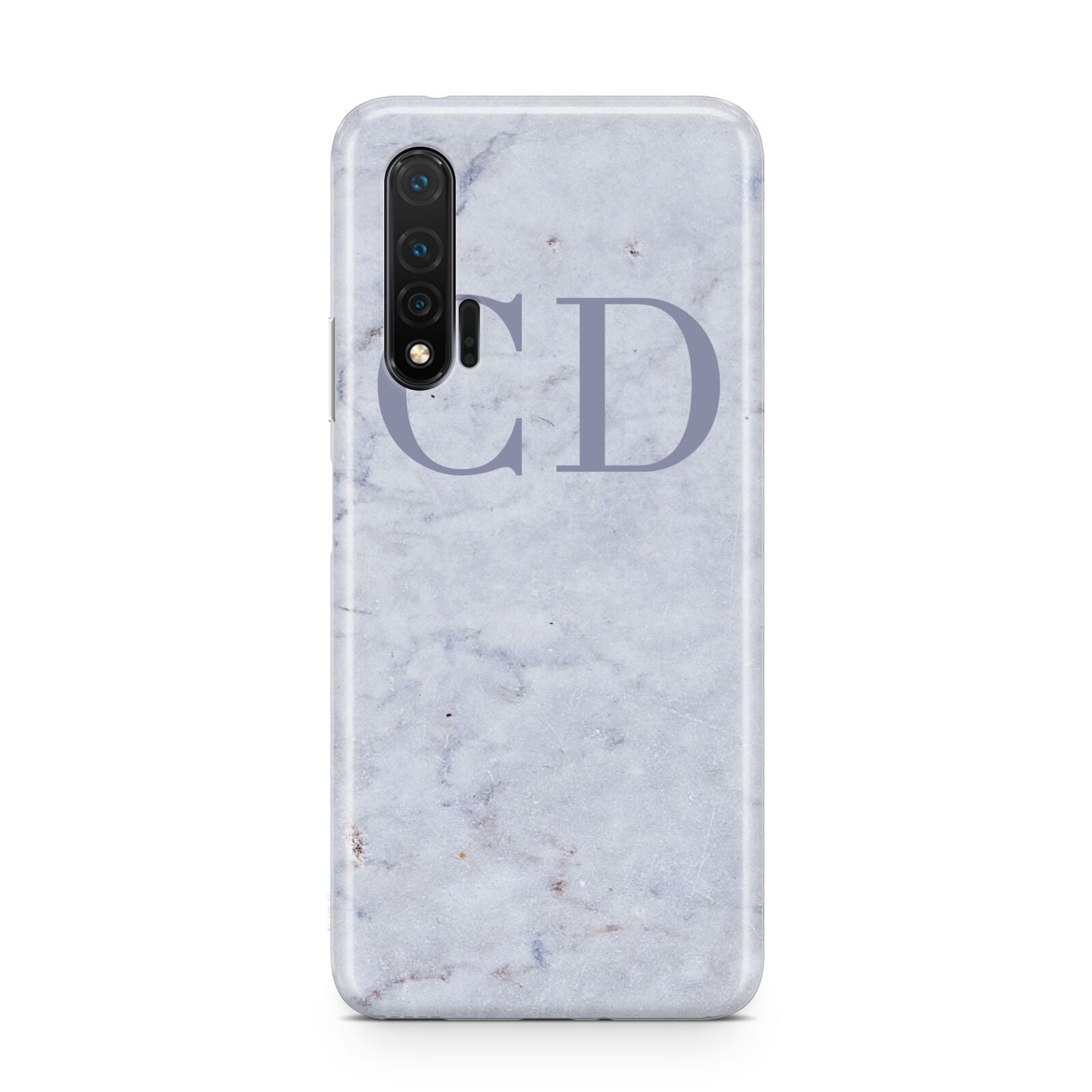 Grey Marble Grey Initials Huawei Nova 6 Phone Case