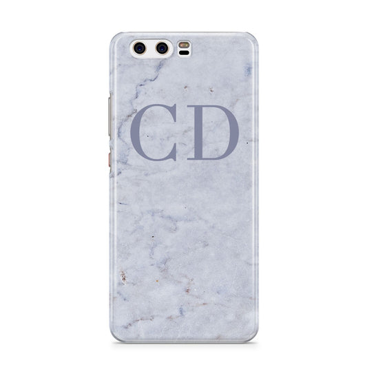 Grey Marble Grey Initials Huawei P10 Phone Case