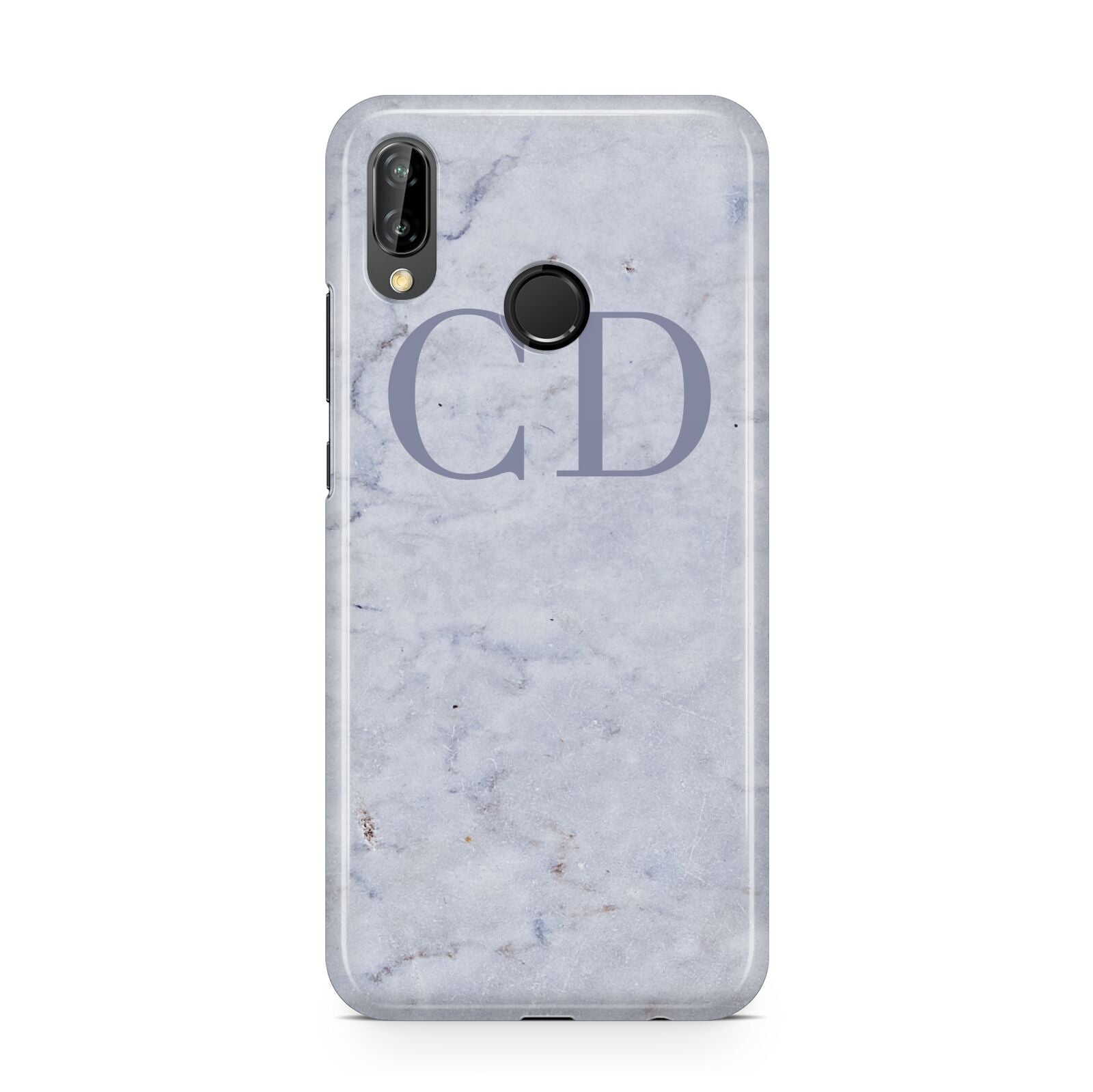 Grey Marble Grey Initials Huawei P20 Lite Phone Case