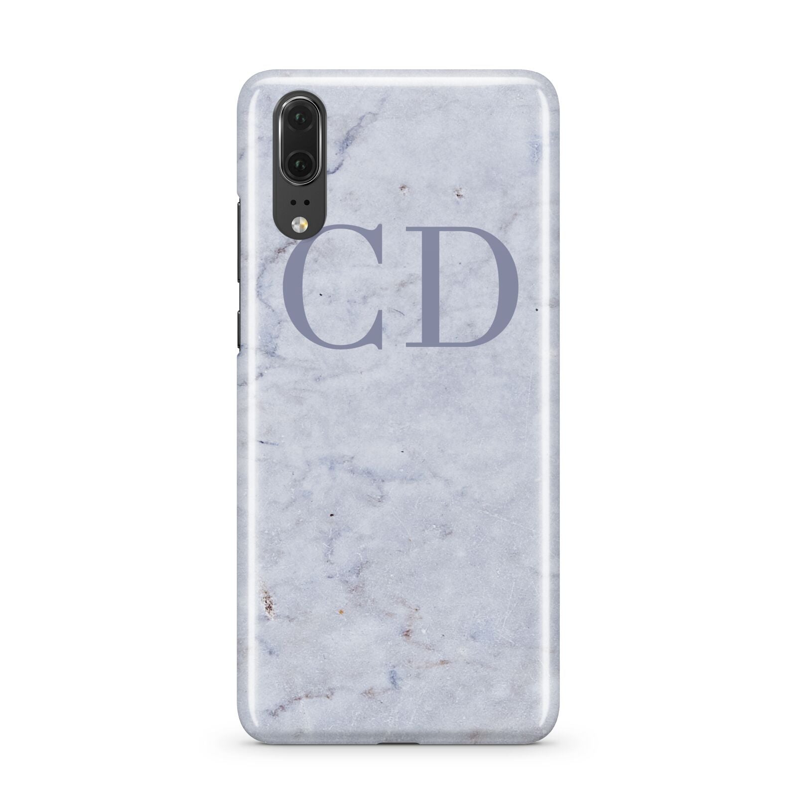Grey Marble Grey Initials Huawei P20 Phone Case