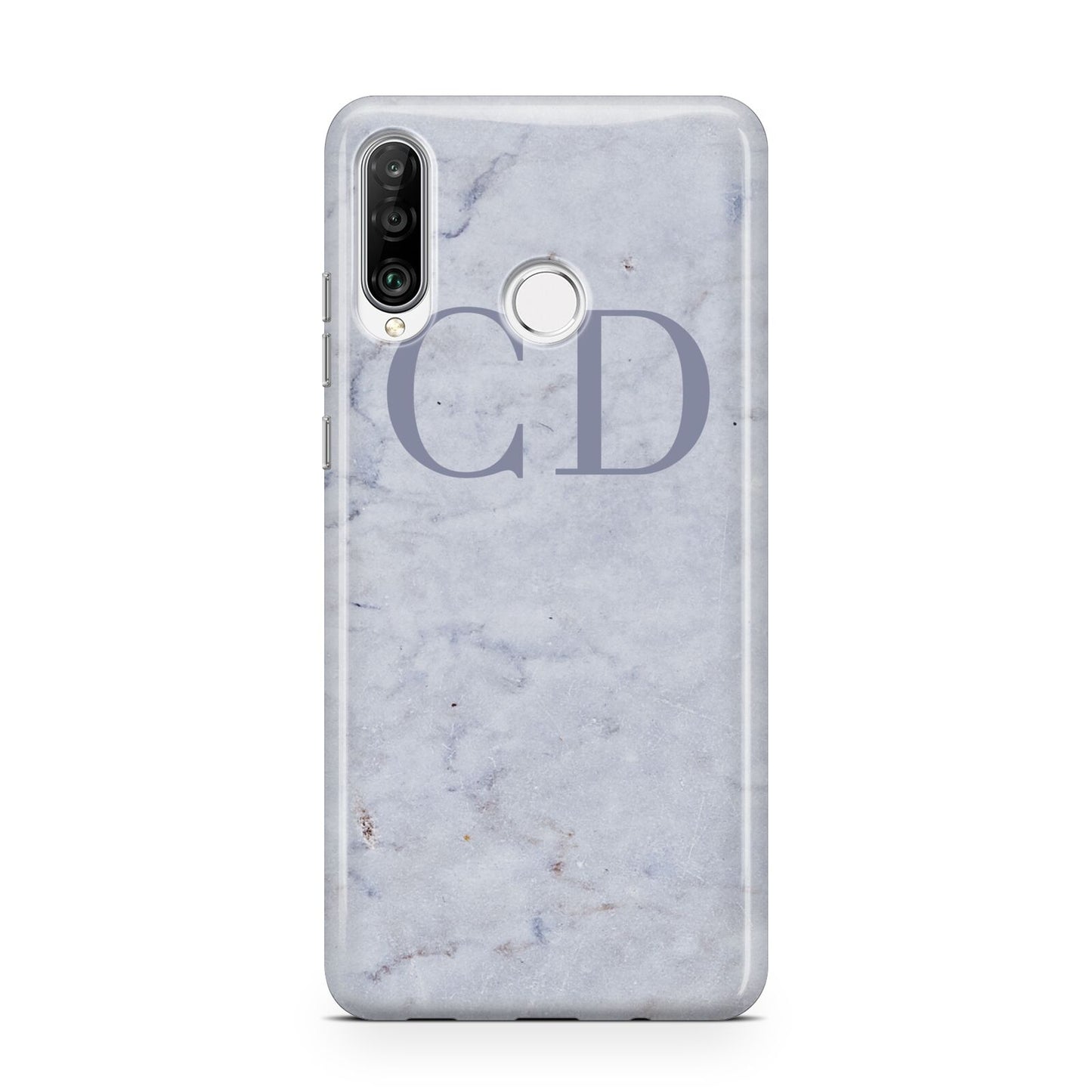 Grey Marble Grey Initials Huawei P30 Lite Phone Case