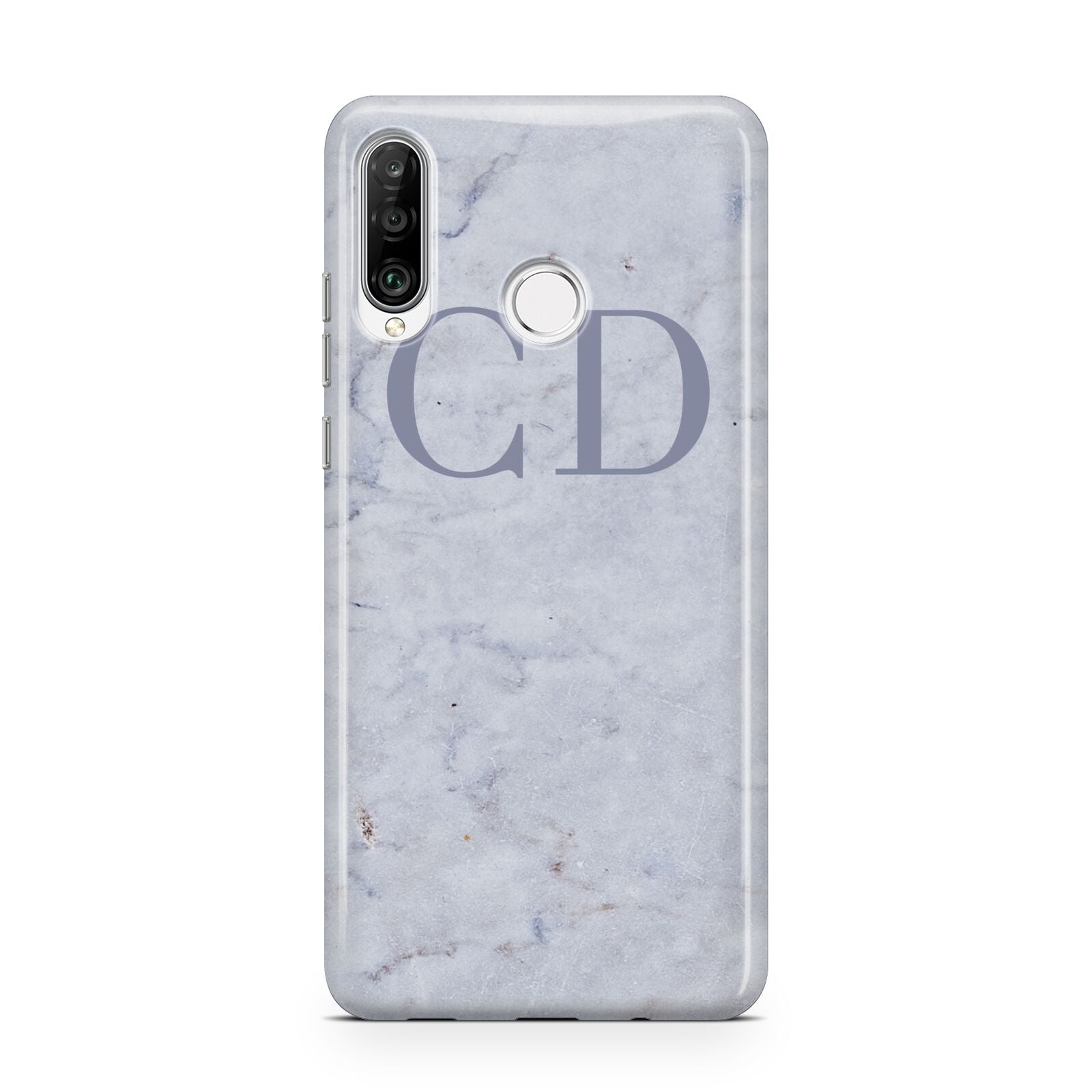 Grey Marble Grey Initials Huawei P30 Lite Phone Case