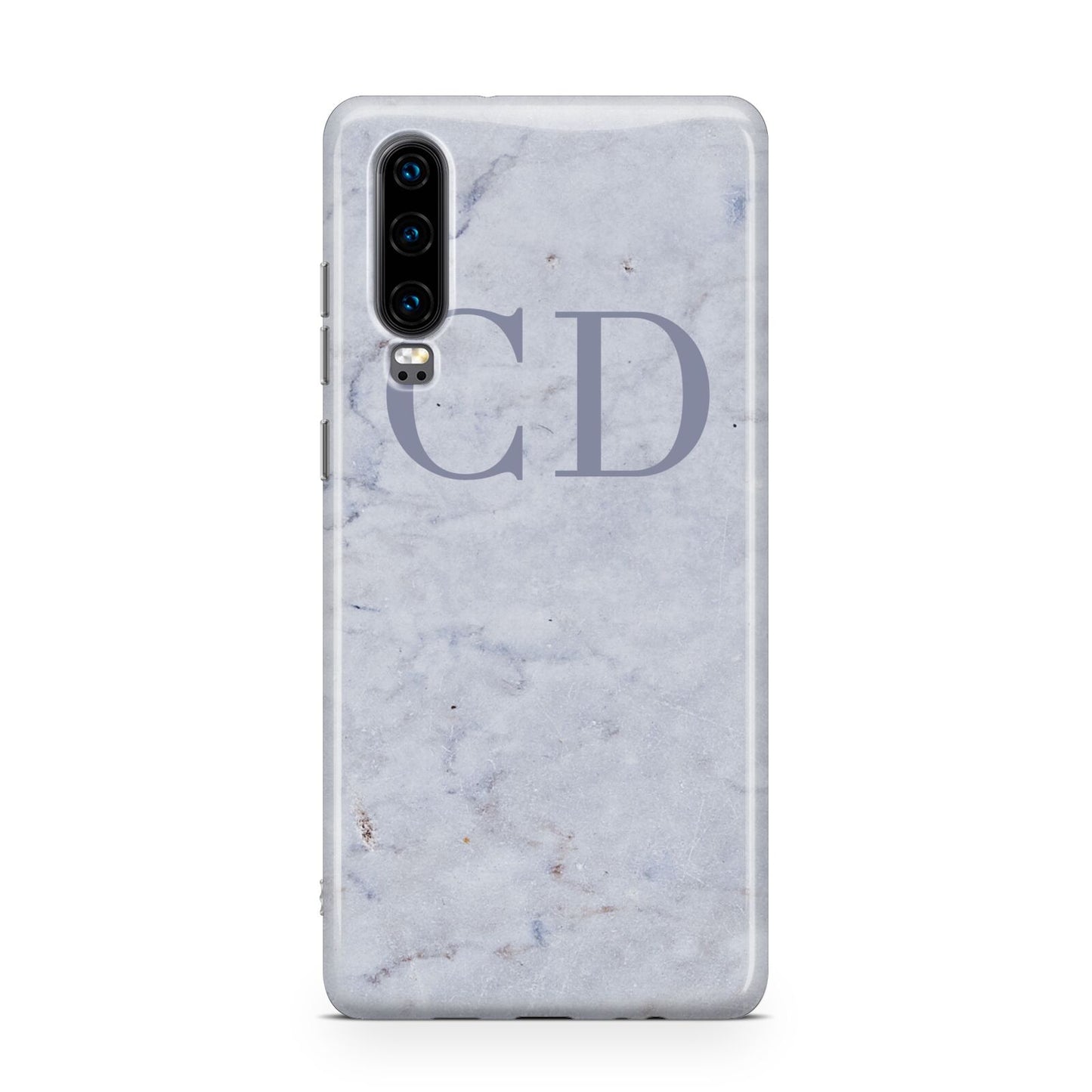 Grey Marble Grey Initials Huawei P30 Phone Case