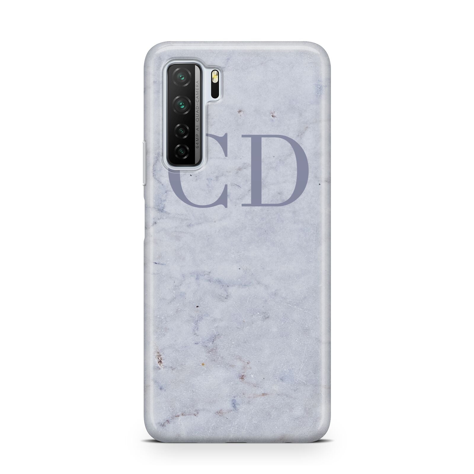 Grey Marble Grey Initials Huawei P40 Lite 5G Phone Case