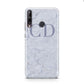 Grey Marble Grey Initials Huawei P40 Lite E Phone Case