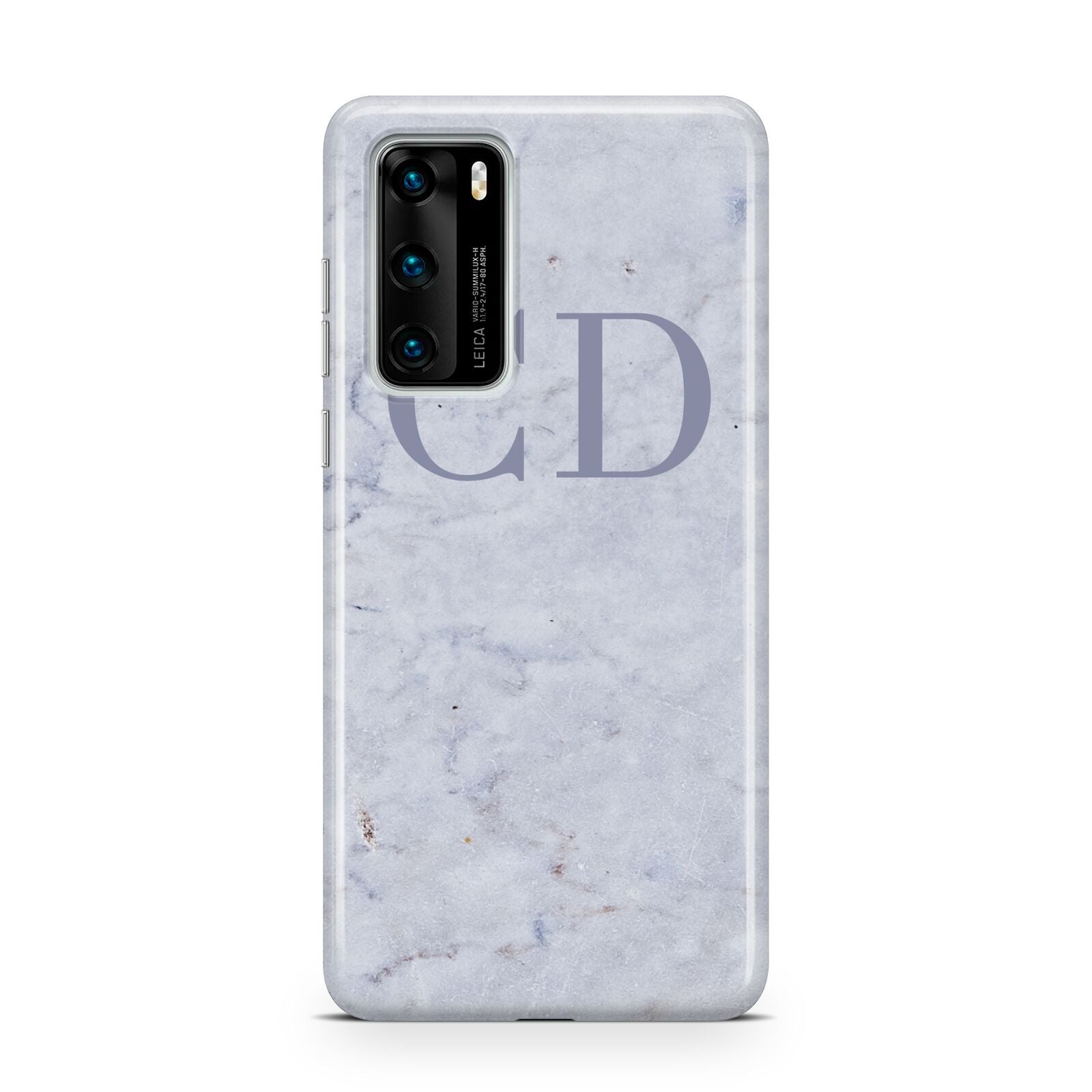 Grey Marble Grey Initials Huawei P40 Phone Case