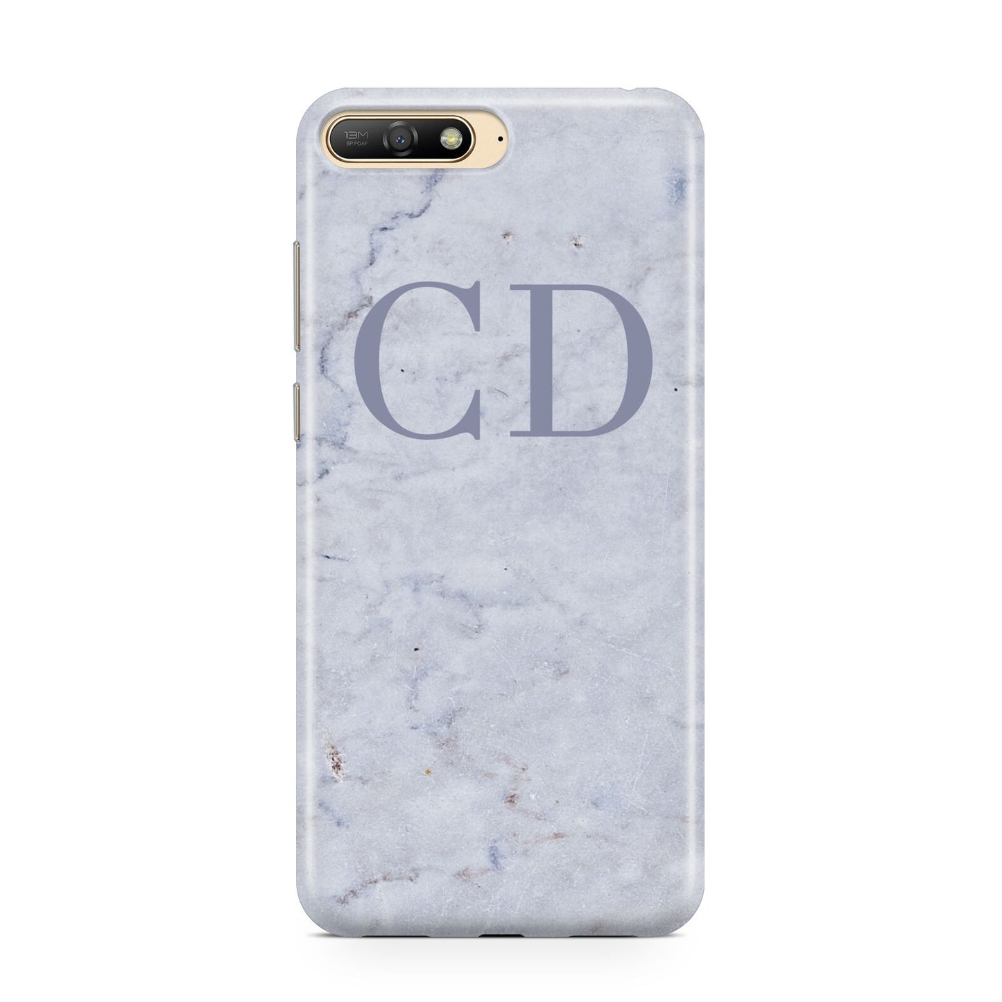 Grey Marble Grey Initials Huawei Y6 2018