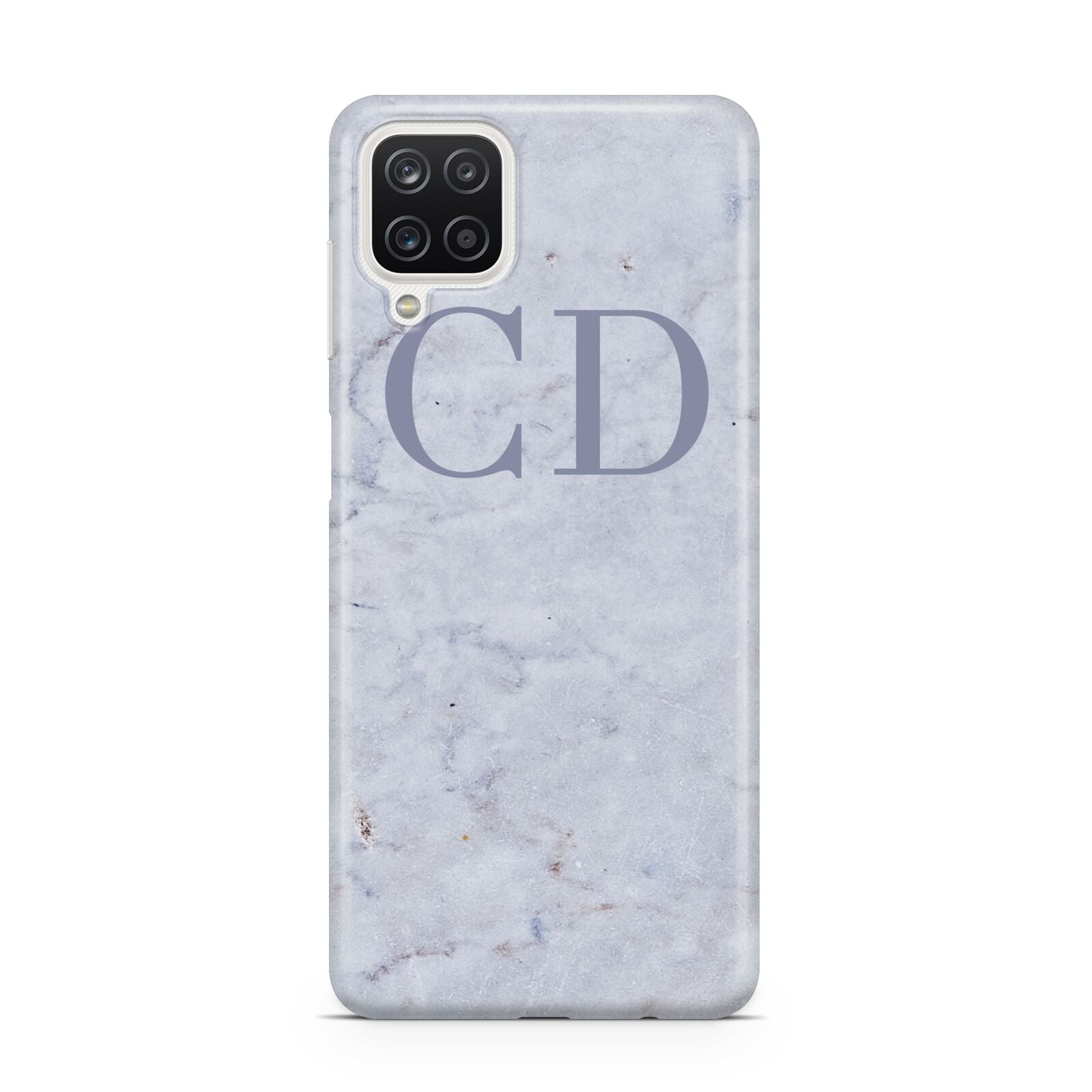 Grey Marble Grey Initials Samsung A12 Case