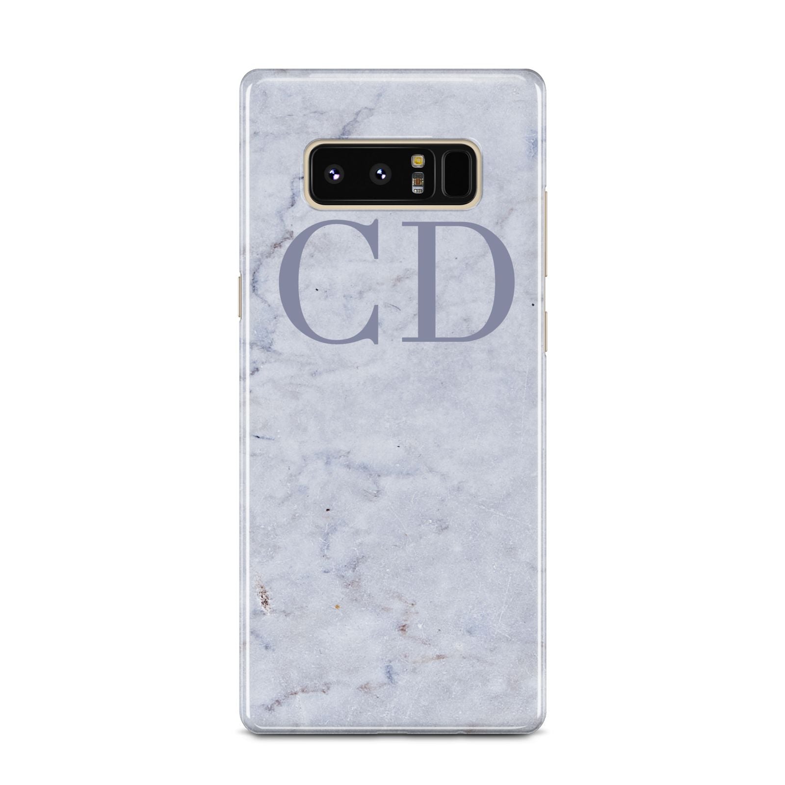 Grey Marble Grey Initials Samsung Galaxy Note 8 Case