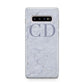 Grey Marble Grey Initials Samsung Galaxy S10 Plus Case