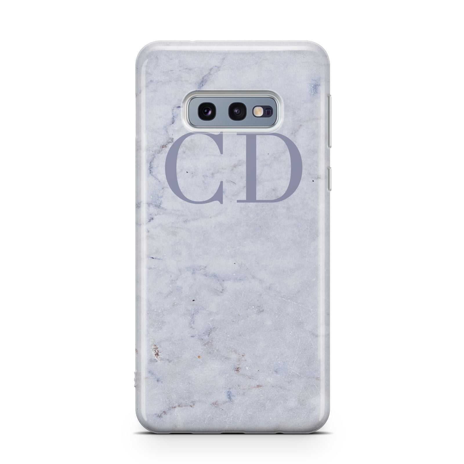 Grey Marble Grey Initials Samsung Galaxy S10E Case