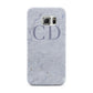 Grey Marble Grey Initials Samsung Galaxy S6 Edge Case