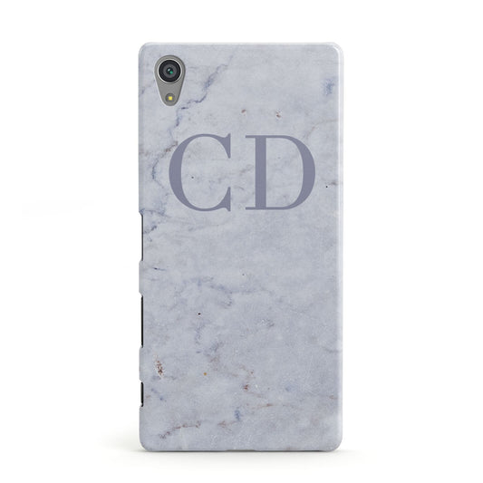 Grey Marble Grey Initials Sony Xperia Case