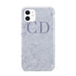 Grey Marble Grey Initials iPhone 11 3D Tough Case