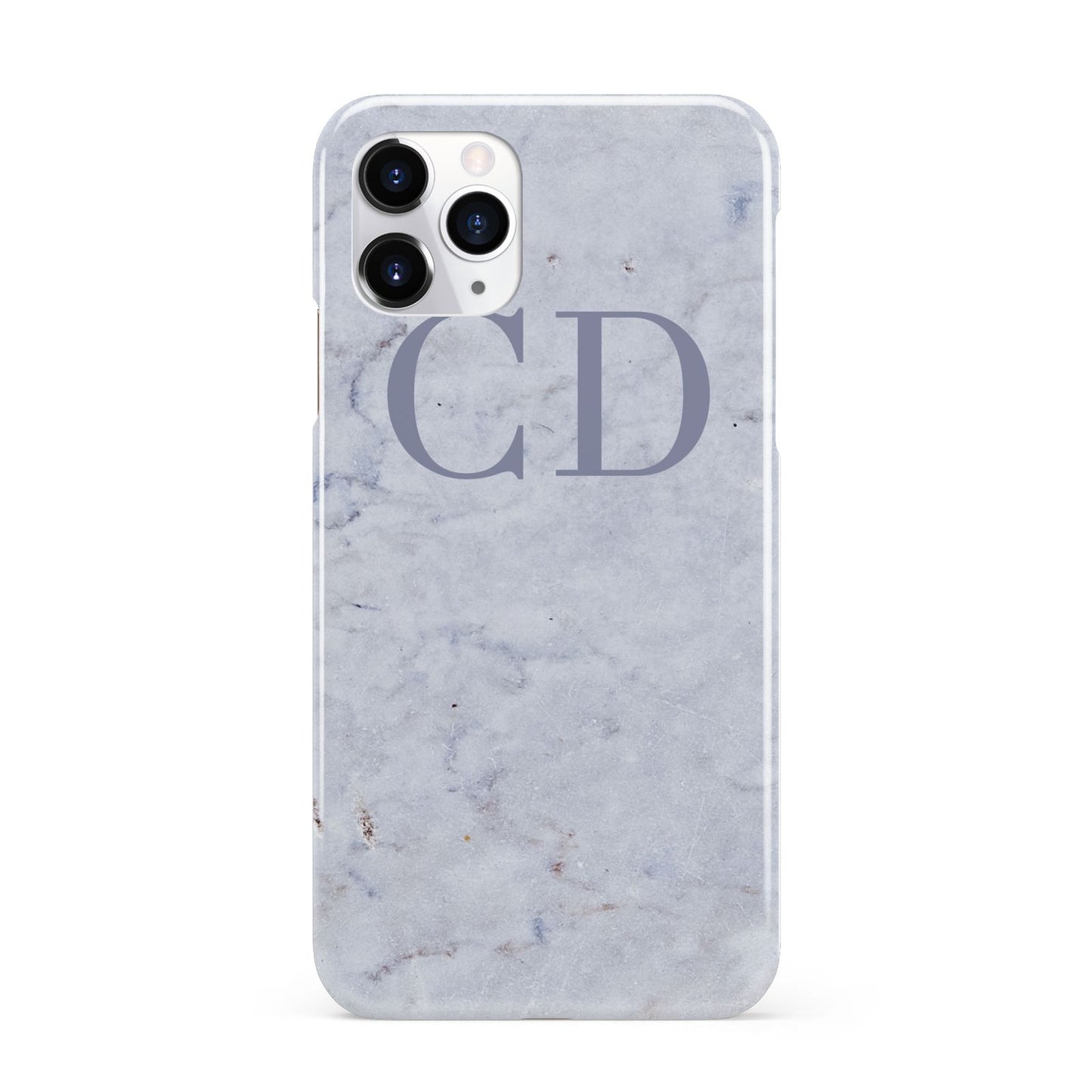 Grey Marble Grey Initials iPhone 11 Pro 3D Snap Case