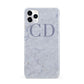 Grey Marble Grey Initials iPhone 11 Pro Max 3D Snap Case
