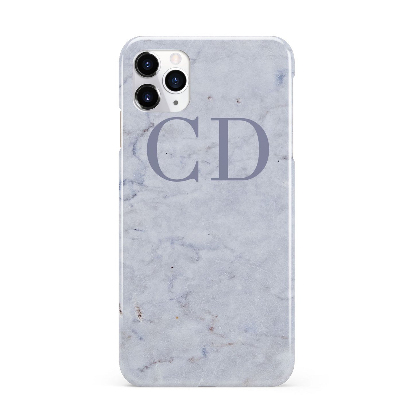 Grey Marble Grey Initials iPhone 11 Pro Max 3D Snap Case