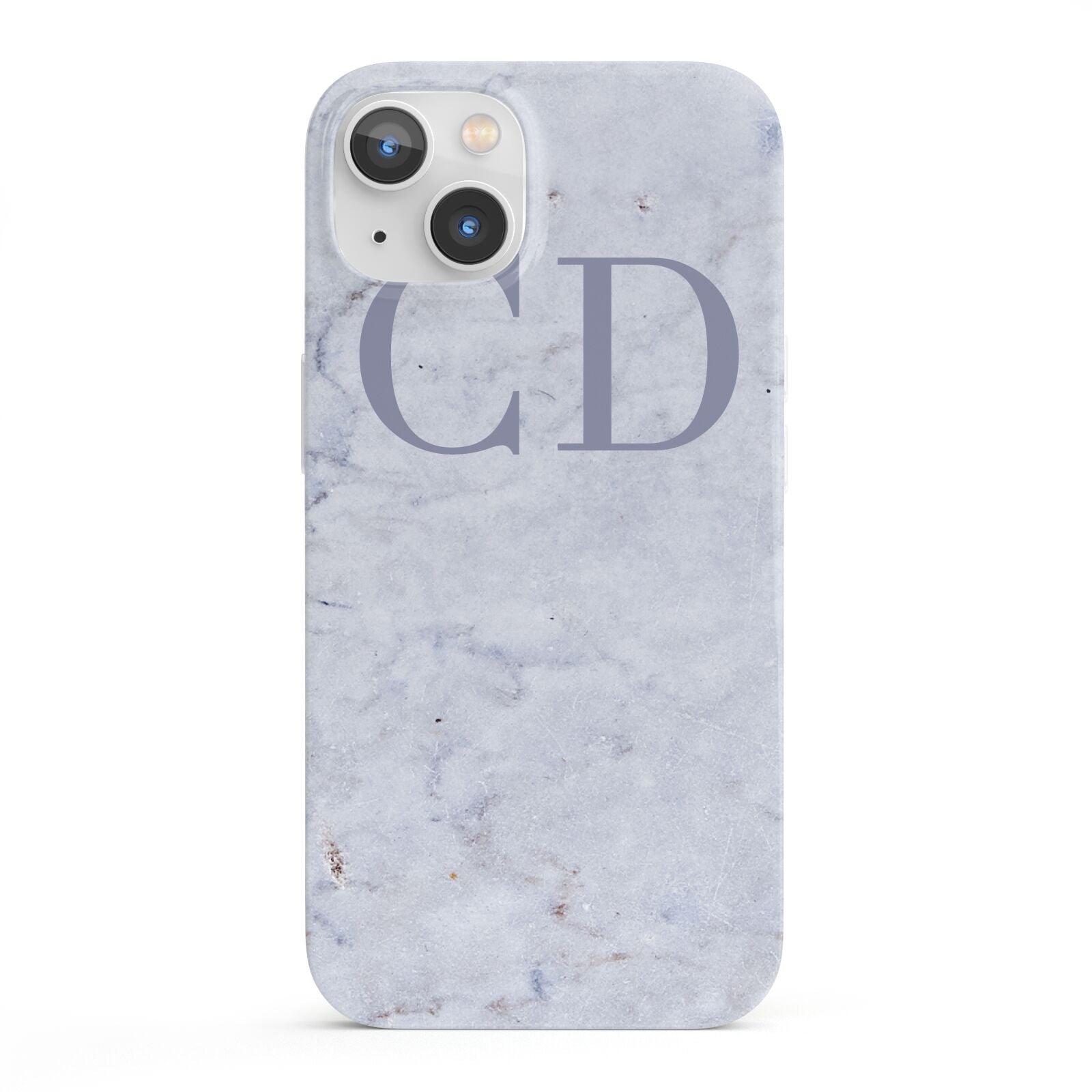 Grey Marble Grey Initials iPhone 13 Full Wrap 3D Snap Case