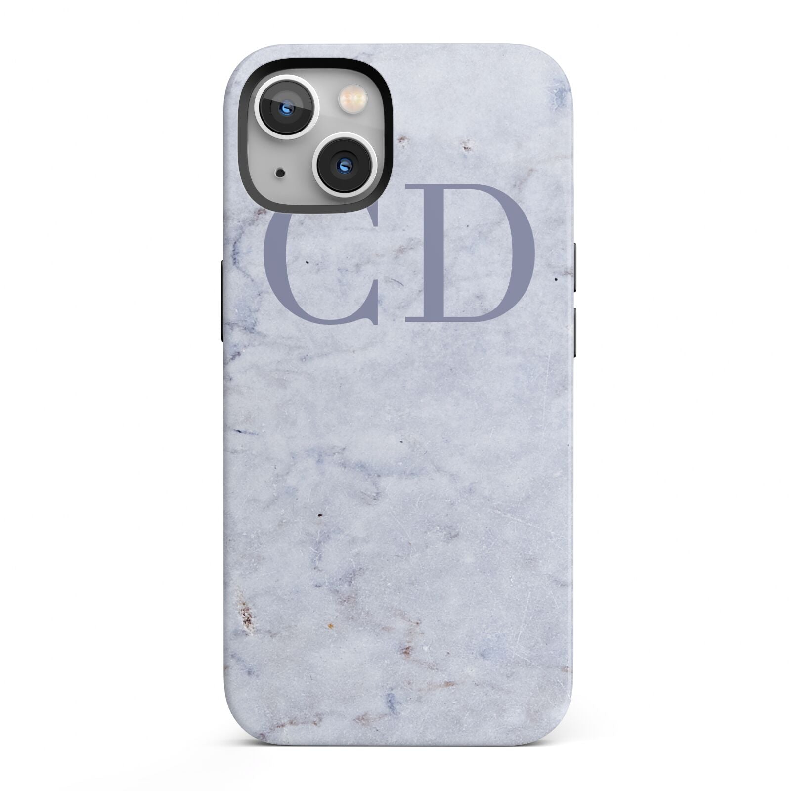 Grey Marble Grey Initials iPhone 13 Full Wrap 3D Tough Case