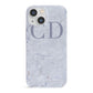 Grey Marble Grey Initials iPhone 13 Mini Full Wrap 3D Snap Case