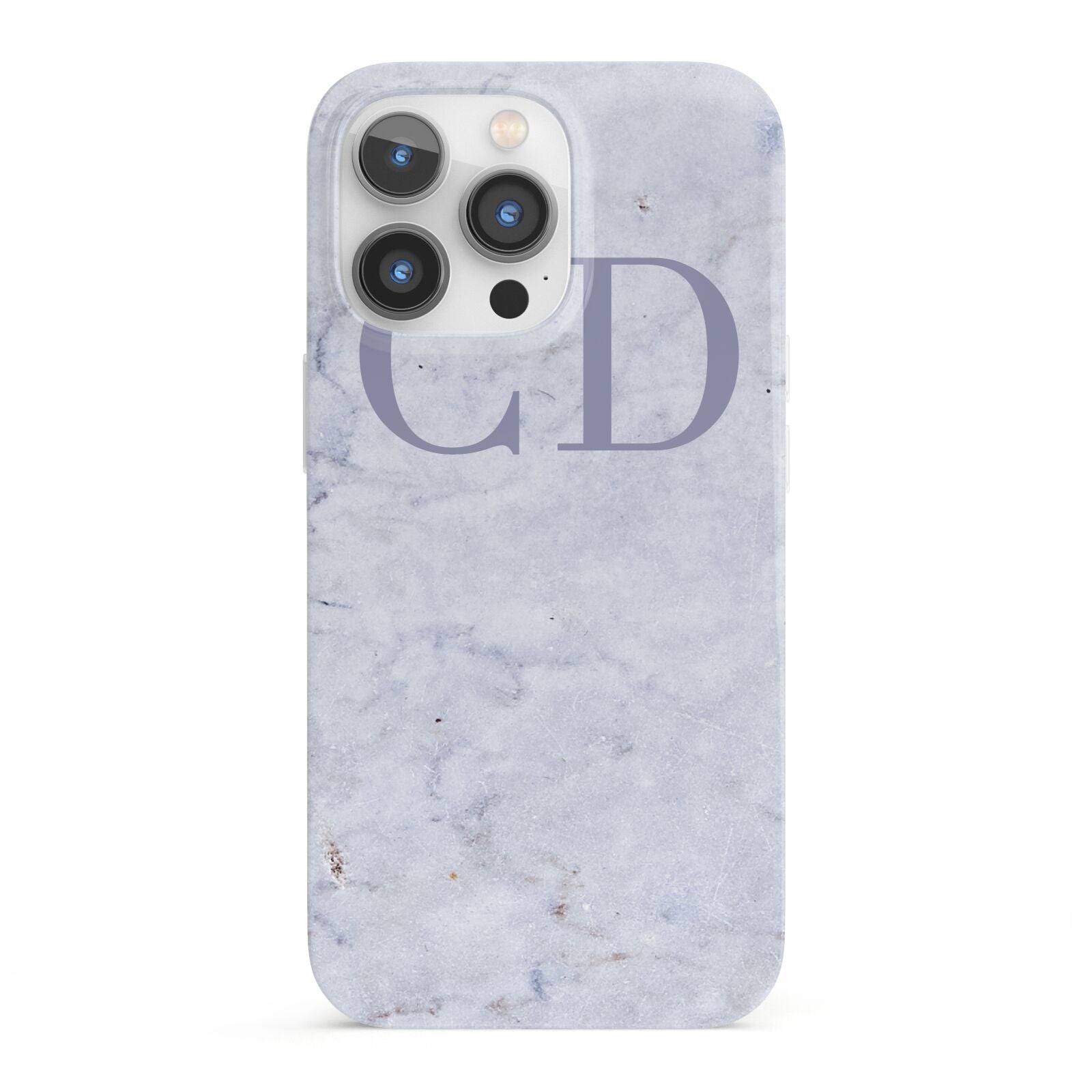Grey Marble Grey Initials iPhone 13 Pro Full Wrap 3D Snap Case
