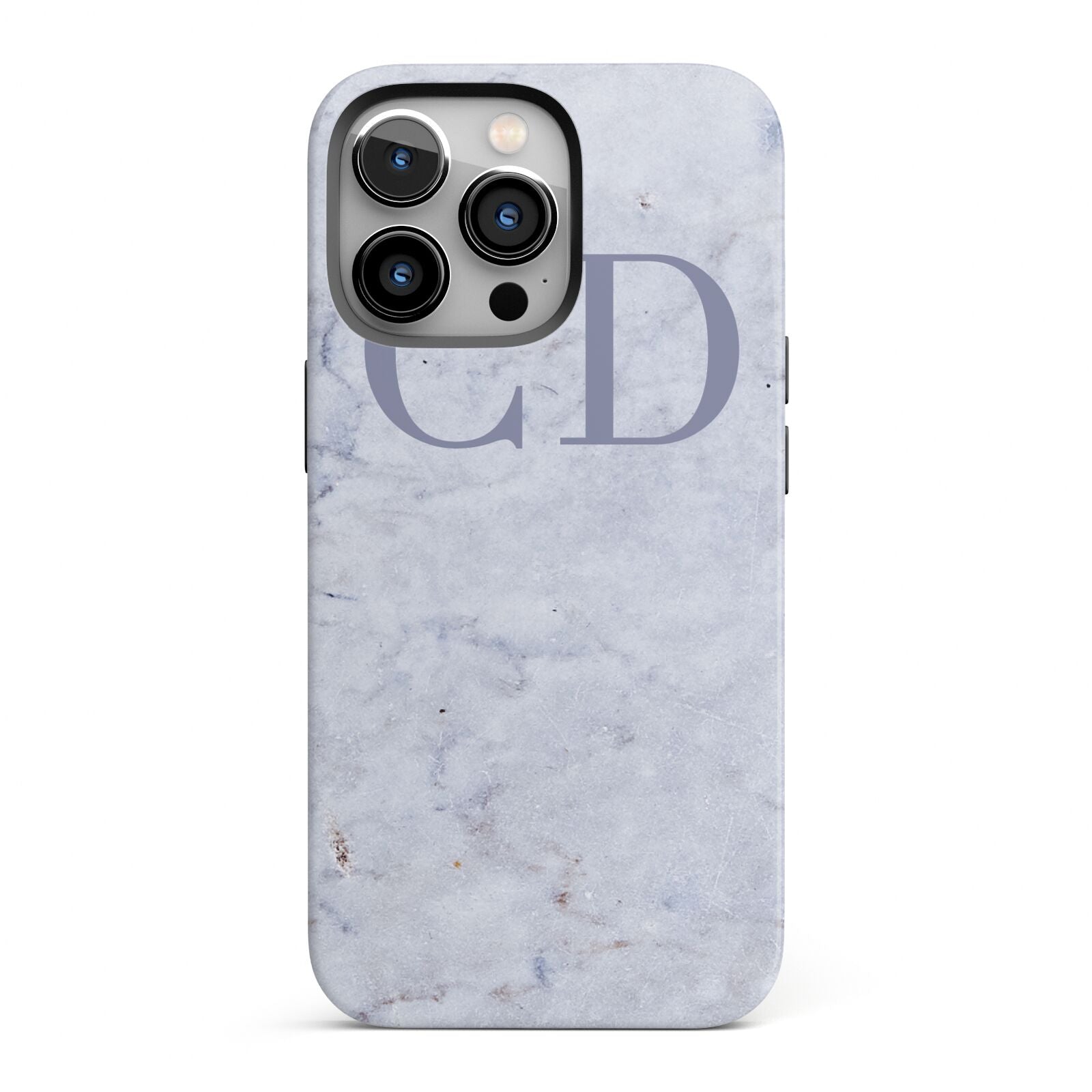 Grey Marble Grey Initials iPhone 13 Pro Full Wrap 3D Tough Case