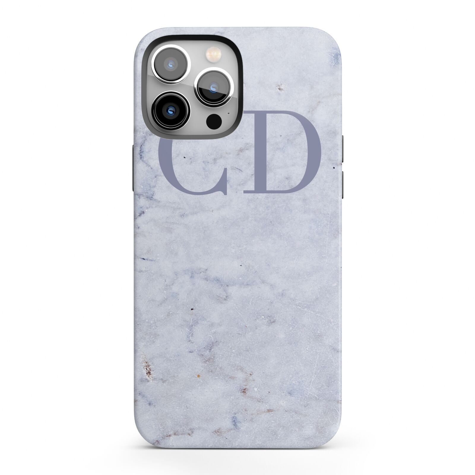 Grey Marble Grey Initials iPhone 13 Pro Max Full Wrap 3D Tough Case