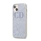 Grey Marble Grey Initials iPhone 14 Plus Clear Tough Case Starlight Angled Image