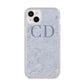 Grey Marble Grey Initials iPhone 14 Plus Clear Tough Case Starlight