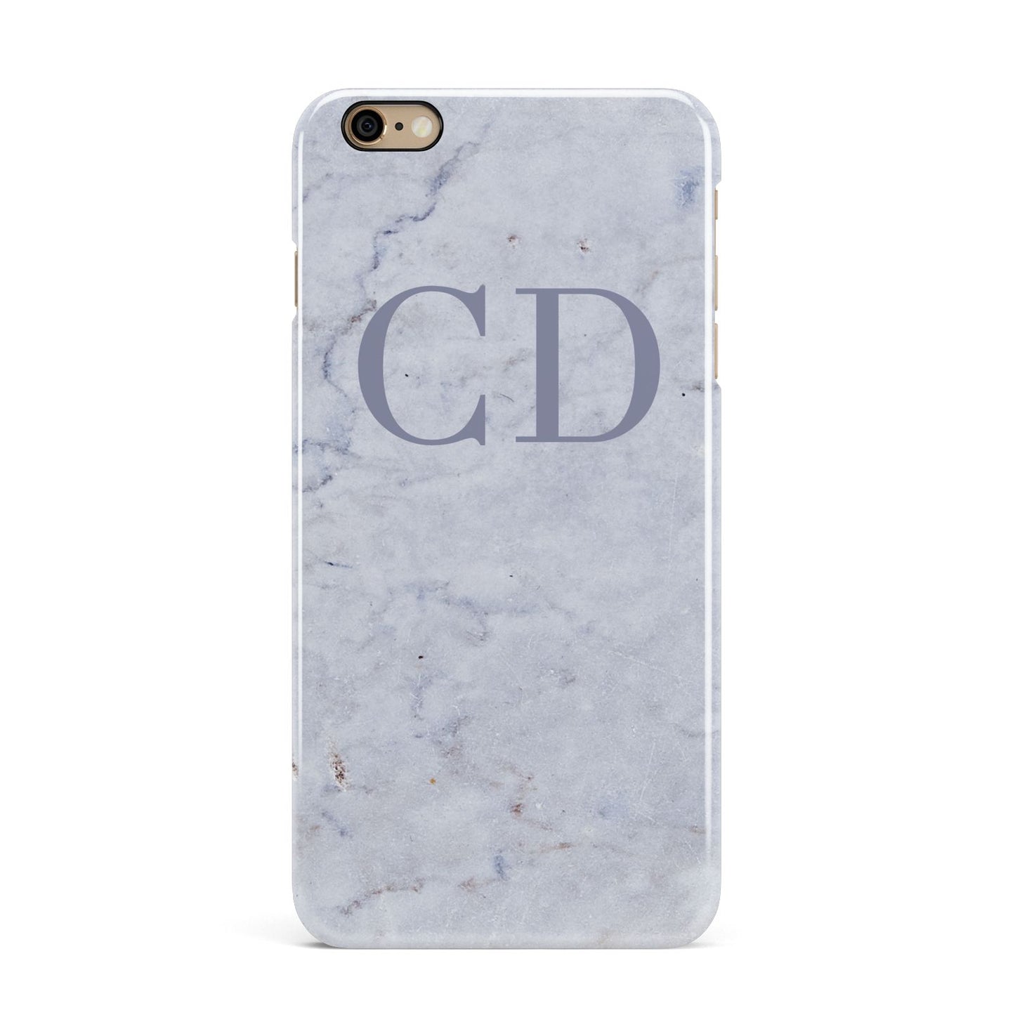 Grey Marble Grey Initials iPhone 6 Plus 3D Snap Case on Gold Phone