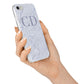 Grey Marble Grey Initials iPhone 7 Bumper Case on Silver iPhone Alternative Image