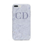Grey Marble Grey Initials iPhone 7 Plus Bumper Case on Silver iPhone