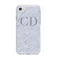 Grey Marble Grey Initials iPhone 8 Bumper Case on Silver iPhone