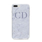 Grey Marble Grey Initials iPhone 8 Plus Bumper Case on Silver iPhone
