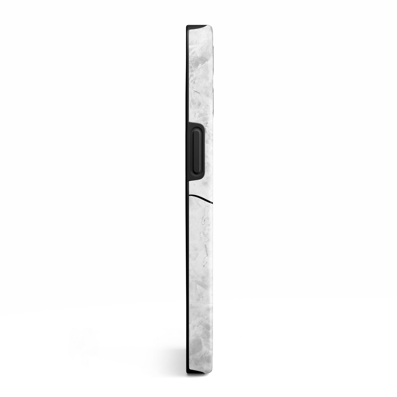 Grey Marble Personalised Pink Glitter Initial iPhone 13 Pro Side Image 3D Tough Case