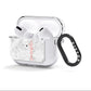 Grey Marble Personalised Vertical Glitter Name AirPods Clear Case 3rd Gen Side Image