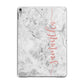 Grey Marble Personalised Vertical Glitter Name Apple iPad Grey Case