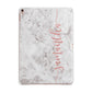 Grey Marble Personalised Vertical Glitter Name Apple iPad Rose Gold Case
