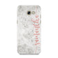 Grey Marble Personalised Vertical Glitter Name Samsung Galaxy A5 2017 Case on gold phone