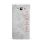 Grey Marble Personalised Vertical Glitter Name Samsung Galaxy A7 2015 Case