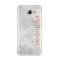 Grey Marble Personalised Vertical Glitter Name Samsung Galaxy A8 2016 Case