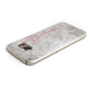Grey Marble Personalised Vertical Glitter Name Samsung Galaxy Case Top Cutout