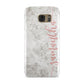 Grey Marble Personalised Vertical Glitter Name Samsung Galaxy Case