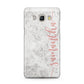 Grey Marble Personalised Vertical Glitter Name Samsung Galaxy J5 2016 Case