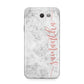 Grey Marble Personalised Vertical Glitter Name Samsung Galaxy J7 2017 Case