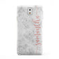 Grey Marble Personalised Vertical Glitter Name Samsung Galaxy Note 3 Case