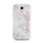 Grey Marble Personalised Vertical Glitter Name Samsung Galaxy S4 Mini Case