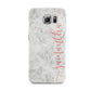 Grey Marble Personalised Vertical Glitter Name Samsung Galaxy S6 Case