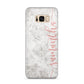 Grey Marble Personalised Vertical Glitter Name Samsung Galaxy S8 Plus Case