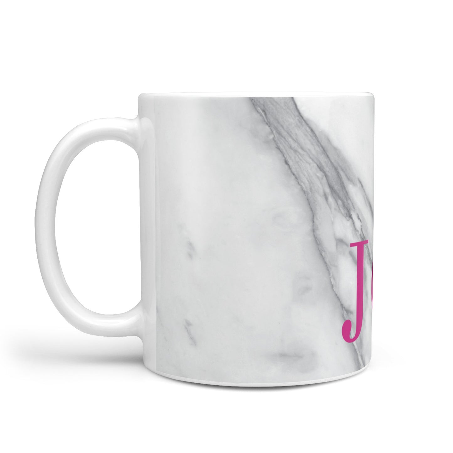 Grey Marble Pink Initials 10oz Mug Alternative Image 1
